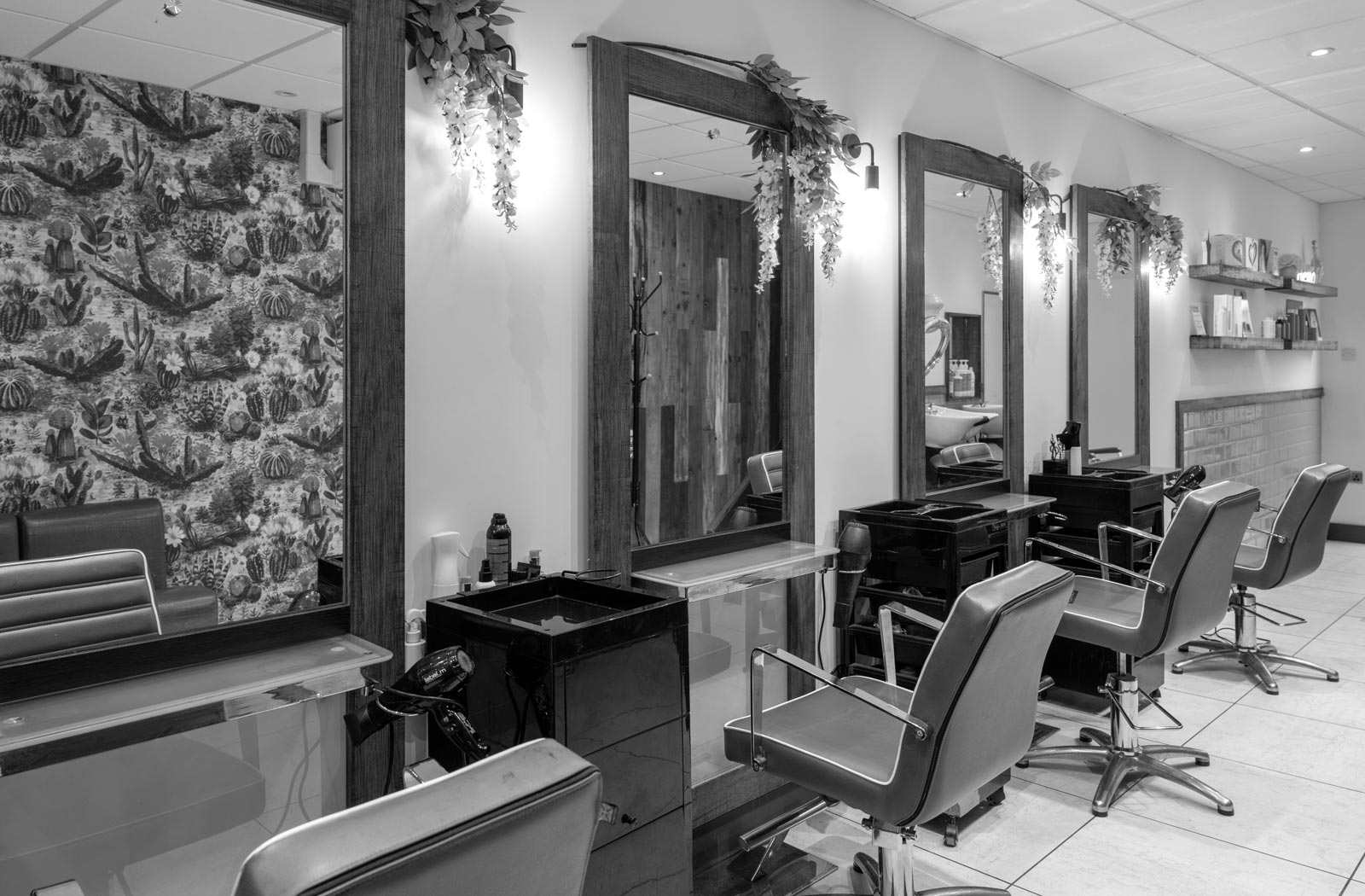 Inside the salon, downstairs at Manoj Coffee & Cuts, 10 Ludgate Broadway, London EC4V 6DU.